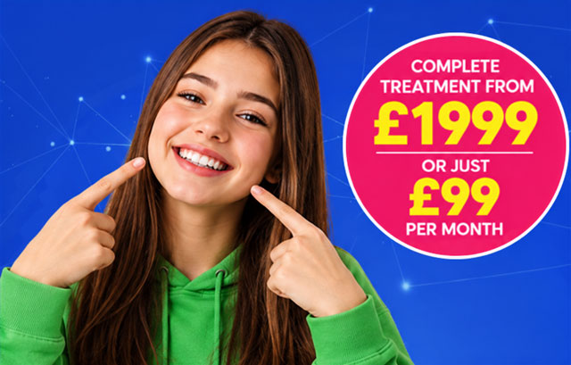 Child orthodontics offer: complete treatment for £1999, with monthly instalments of £99 available